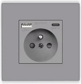 Szimpla Usb Aljzat A-c Kontakt 16A MƱanyag 3.1A Quick Charge