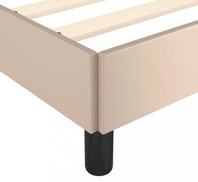 vidaXL cappuccino színű műbőr ágykeret fejtámlával 140x190 cm