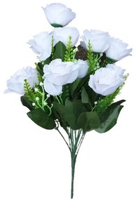Somogy mű rózsa csokor 12 szálas élethű művirág fehér