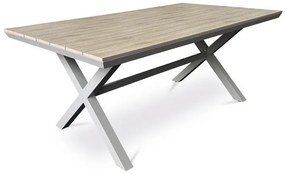 Bézs Kerti Asztal, Alumínium Váz + Polywood Lap. AZT-S1510 OAK