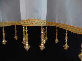 Mg Függöny Fátyol ív gyöngyök Arany hosszú 400x155