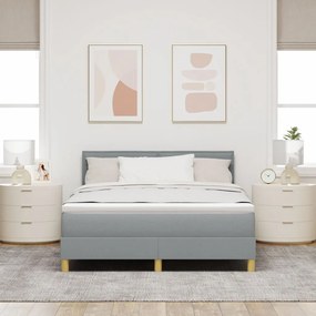 Box Spring Ágy Matraccal Világosszürke 160x200 cm Szövet