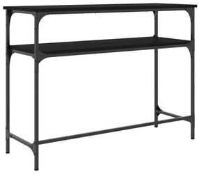 fekete szerelt fa tálalóasztal 100x35,5x75 cm