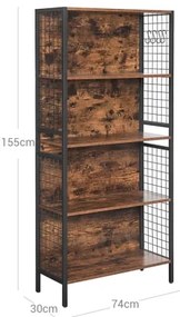 NAVARO könyvszekrény barna/fekete