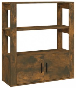 füstös tölgy színű szerelt fa tálalószekrény 80x30x90 cm