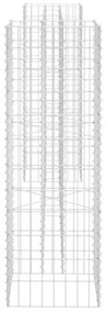 H alakú acéldrót virágtartó gabion 260 x 40 x 120 cm