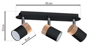 Spotlámpa JOKER BLACK WOOD 3xGU10/8W/230V