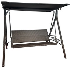 Szürke műrattan kerti hintaágy Rattan – Rojaplast