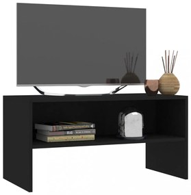 fekete szerelt fa TV-szekrény 80 x 40 x 40 cm