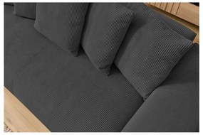 Szürke kordbársony kanapé 280 cm Voltaire – Bobochic Paris