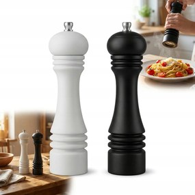 Só-bors daráló szett fehér fekete Kerámia fa 23 CM Prémium