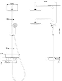 Aqualine - Csaptelepes zuhanyszett, fényes króm/fehér