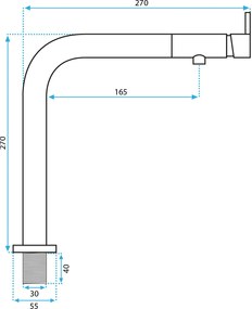 Rea Cole, szabadon álló mosogatócsaptelep h-270, arany matt, REA-B2720
