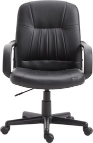 Vinsetto Ergonomikus és Forgós Irodai Szék, Magasságállítható Irodai Karosszék Műbőr Kárpitozással 60x60x94-103cm Fekete | Aosom