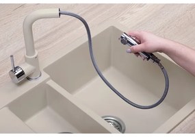 Concept BDG4527BE - Konyhai csaptelep kihúzható zuhanyfejjel, 26,9 cm, gránit/bézs