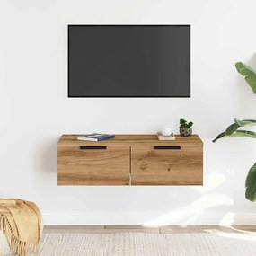 kézműves tölgy színű szerelt fa faliszekrény 60 x 30 x 20 cm