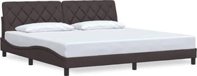 vidaXL sötétbarna szövet ágykeret matrac nélkül 200 x 200 cm