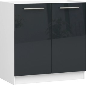 Konyhaszekrény Mosogató Alá Olíva S 80cm Fehér-grafit Fényes Akd