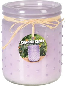 Repellens Citronella gyertya 230 g, lila, 10,5 x 12,5 cm