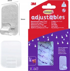 Command Dekoratív kampók Díszítő csipeszek 12 akasztó 24 pánt