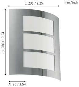 EGLO 88139 - Kültéri fali lámpa CITY 1xE27/15W/230V IP44