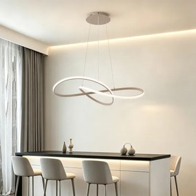 Brilagi - LED, dimmelhető kábelen függesztett csillár INFINITY LED/80W/230V 80x80 cm bézs + távirányító