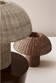 Natúr színű rattan LED asztali lámpa rattan búrával (magasság 40 cm) Irele – Bizzotto