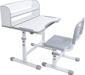 Növekvő íróasztal és szék, szürke/fehér, set ZION