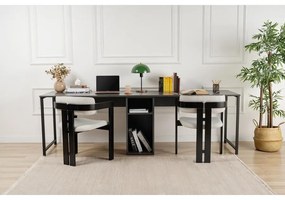 Íróasztal Twin Study Desk - Antracit, Fekete