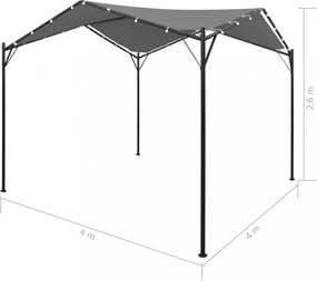 antracitszürke pavilon 4 x 4 m
