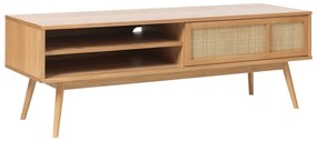Natúr színű TV-állvány tölgyfa dekorral 150x50 cm Barrali – Unique Furniture