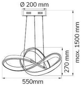 Wofi 6134.01.88.9000 - LED Dimmelhető csillár zsinóron INDIGO LED/44W/230V