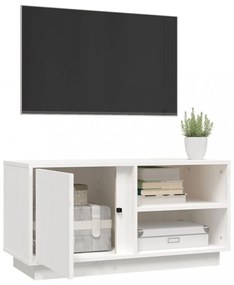 fehér tömör fenyőfa TV-szekrény 80 x 35 x 40,5 cm