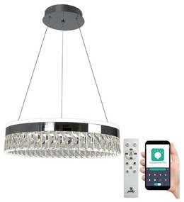 NEDES LED dimmelhető csillár zsinóron LED/90W/230V 3000-6500K króm + távirányítás ND3910