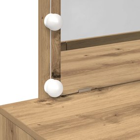 LED-es öltözködő asztal Artisan tölgy 100x40x120 cm
