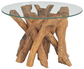 tömör tíkfa uszadék dohányzóasztal 60 cm