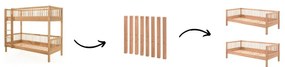 Natúr színű tölgyfa ágyneműtartós emeletes gyerekágy kihúzható pótággyal 90x200 cm Forrest – Vipack