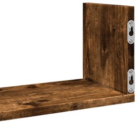 3 db füstös tölgy színű szerelt fa falipolc 58 x 18 x 18 cm