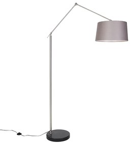 Modern állólámpa acélból, sötétszürke árnyékolóval 45 cm - Editor