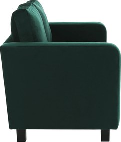 Teljesen kárpitozott heverő, smaragd szövet, LUANA