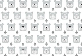 Fotótapéta Macik makkal szürke-fehér gyerekszobába 368x280 +ragasztó