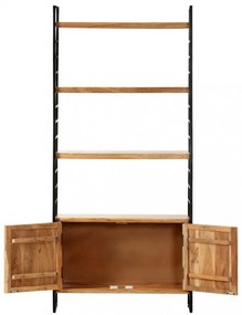 4-szintes tömör akácfa könyvespolc 80 x 30 x 180 cm