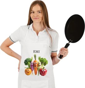 EMI Happy Veggie konyhai kötény, Fehér