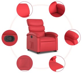 vidaXL piros műbőr felállást segítő dönthető fotel