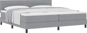vidaXL Boxrugós ágy matracmal Világosszürke 200 x 200 cm szövet
