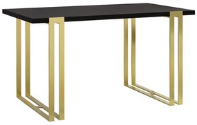 Asztal Comfivo 179Aranysárga, Fekete, 76x80x140cm, Hosszabbíthatóság, Laminált forgácslap, Fém