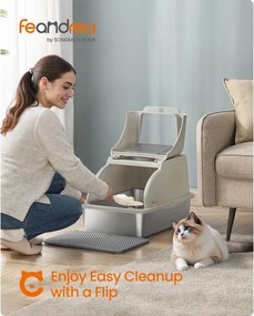 Rozsdamentes acél macskaalmotartó flip fedéllel, szivárgásmentes, Kávékrém Bézs