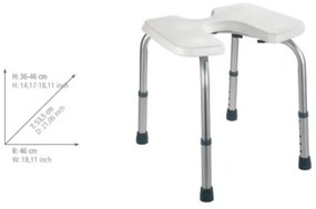 WENKO 206051100-Zsámoly SECURA 46x53,5 cm fehér/ezüst