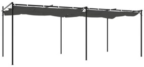 antracitszürke pergola behúzható tetővel 589 x 292 x 230 cm
