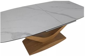 Dolce bővíthető kerámia étkezőasztal fehér/tölgy 180-240 cm